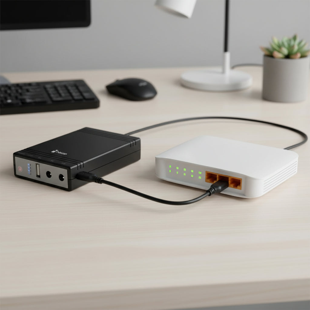 UPS Nextep Compacta para Módem | 2 Salidas, Respaldo de hasta 1.8 hrs