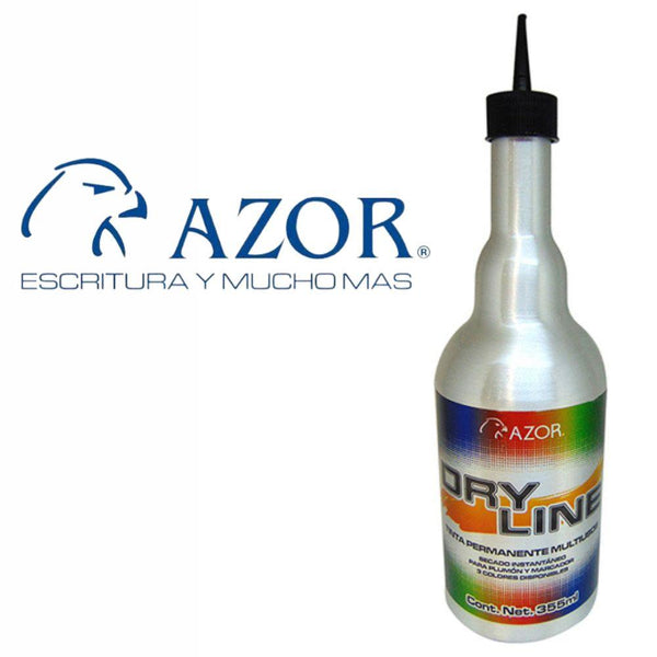Tinta Permanente Dry Line Azor Color Negro De 355 Ml 2075NE