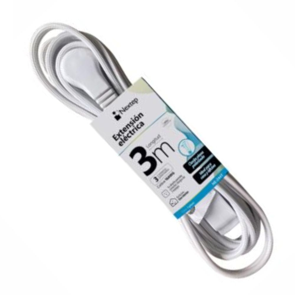  Extensión Eléctrica NEXTEP $\text{16 AWG}$ | Clavija Plana | 3 Contactos | 2/3/5 Metros