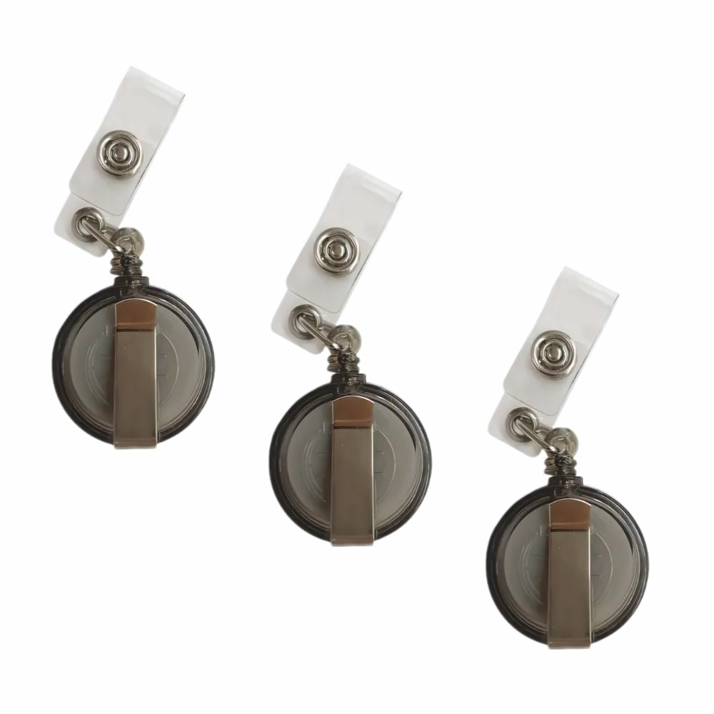 Portagafete Yoyo MAE | Negro Transparente, Paquete de 10 Piezas
