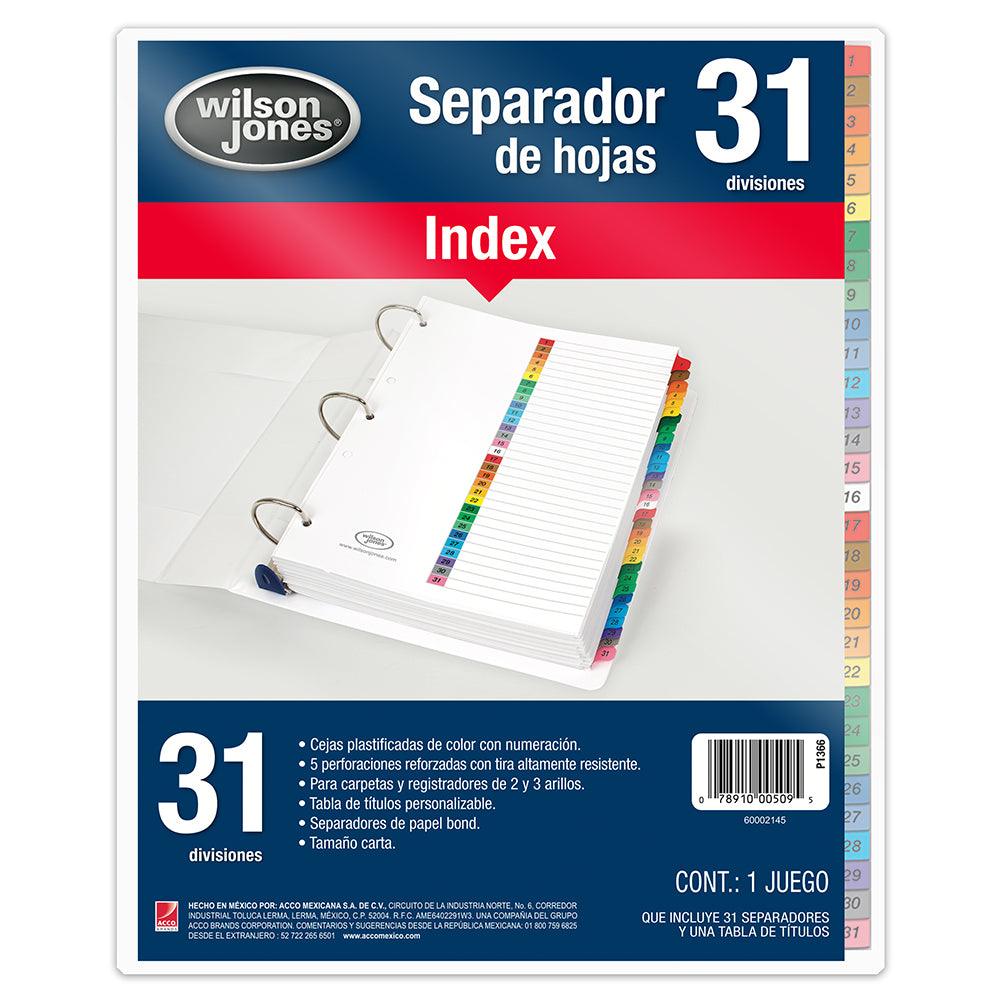 Separador de 31 divisiones Wilson Jones P1366 - Colmenero Shop