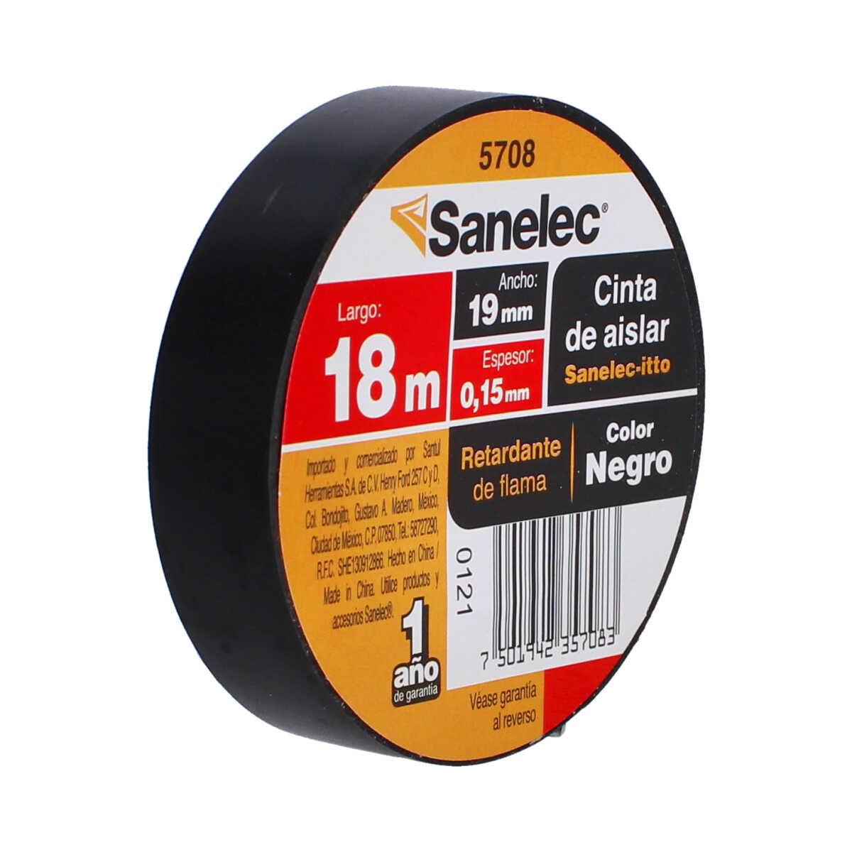 Cinta de Aislar Sanelec de 18mt negro - Colmenero Shop