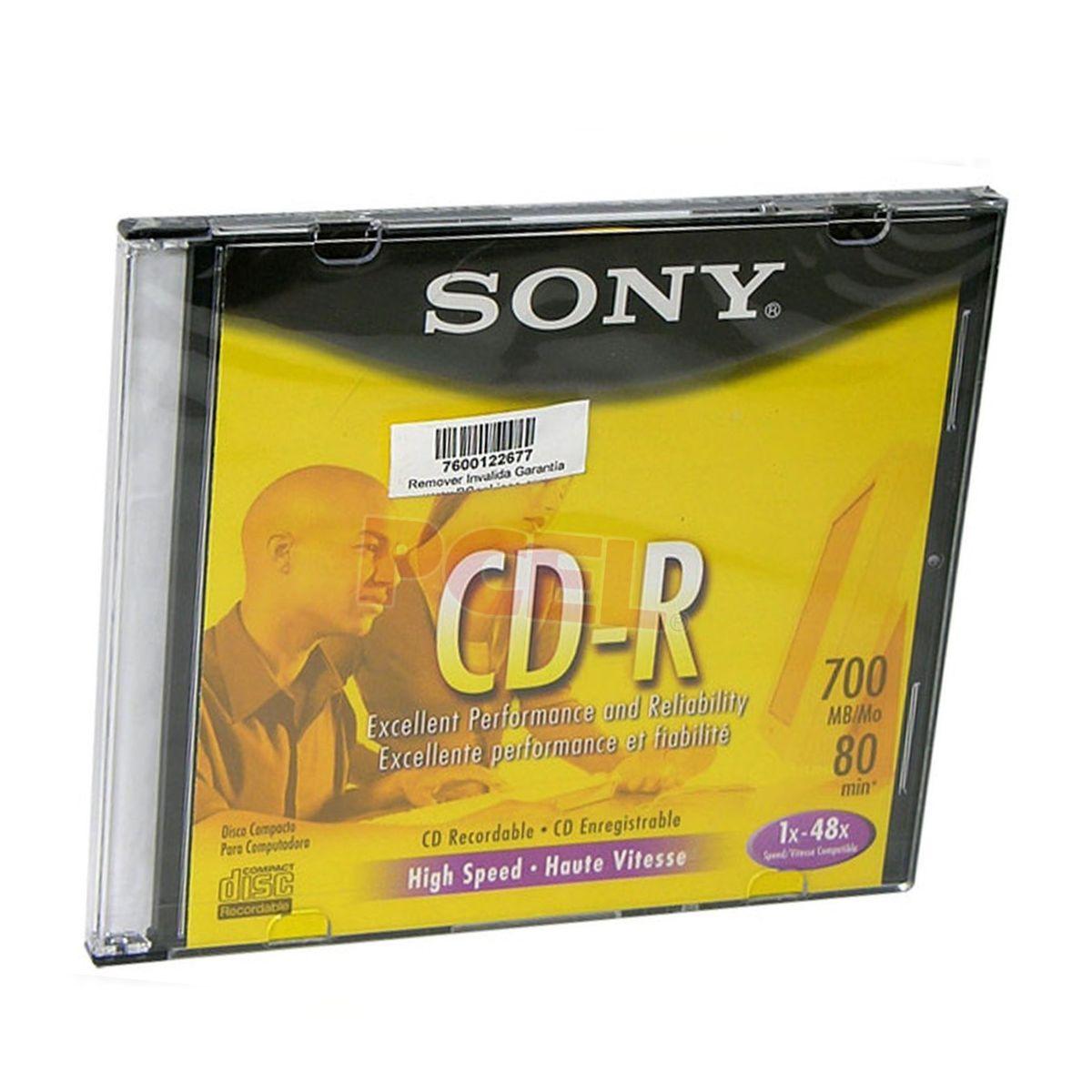 CD-R SONY de 700MB, 80Min. 1 pieza. - Colmenero Shop