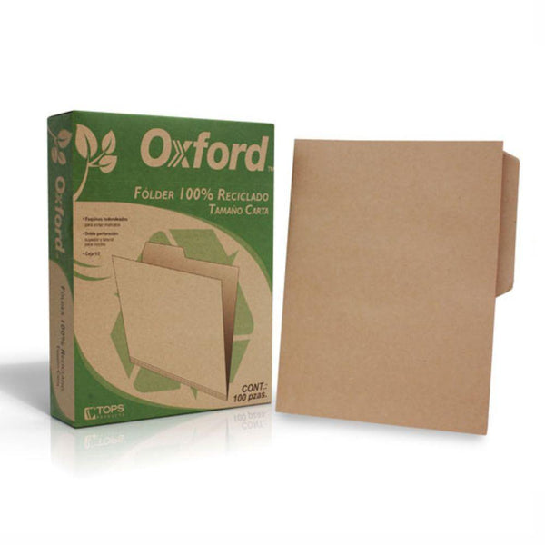 Folder Oxford Reciclado Carta Kraf C/100 - Colmenero Shop