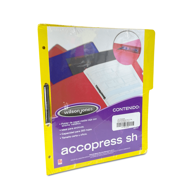 Folder Accopress Amarillo Carta C/10 pz - Colmenero Shop