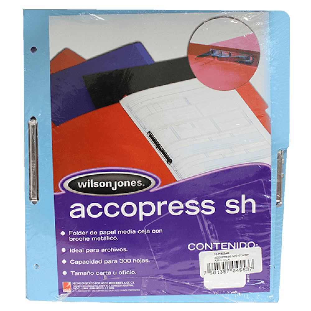 Folder Accopress Carta Azul C/10 pz - Colmenero Shop
