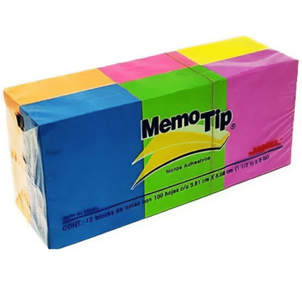 Blocks Notas Memo Tip neón 1.5X2 C/12 Janel 0102397 - Colmenero Shop