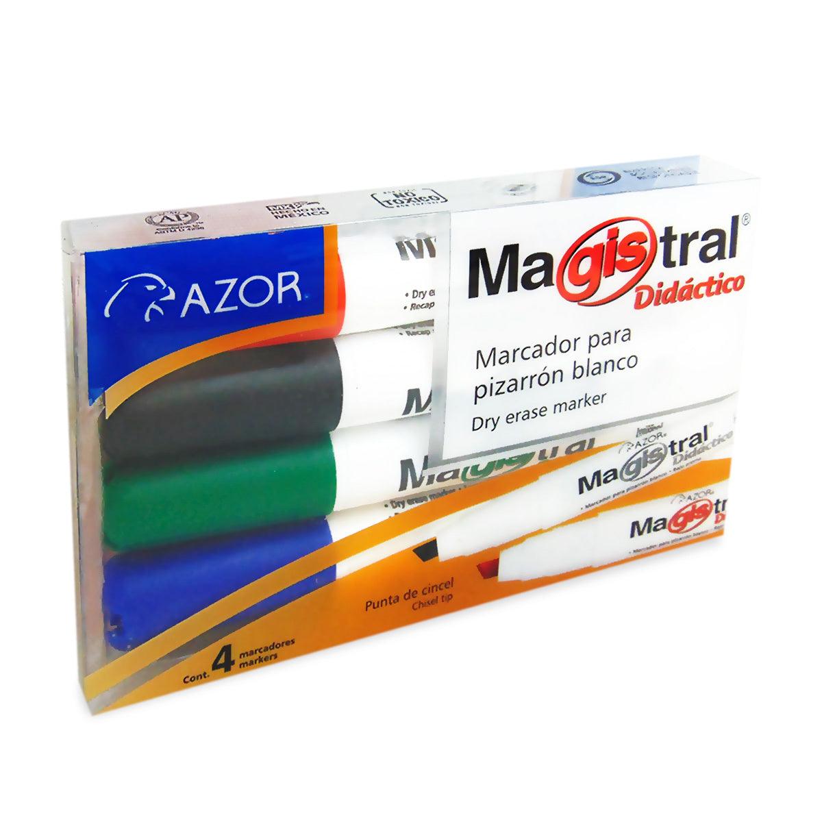 Marcador didáctico para pizarrón blanco C/4 Magistral # 8354 - Colmenero Shop