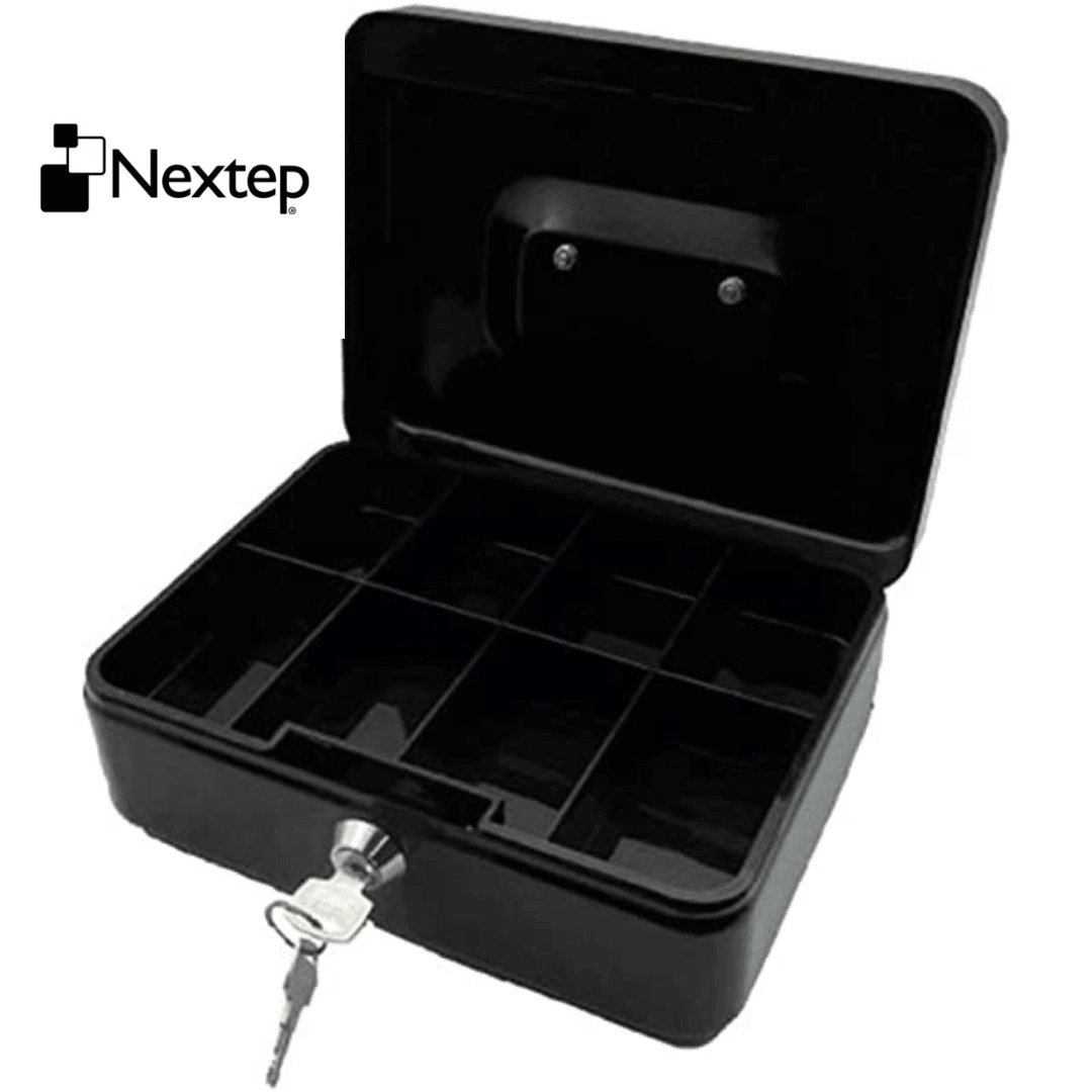 Caja de Dinero Nextep NE-161 Metálica Grande 25cm con Llave - Negra
