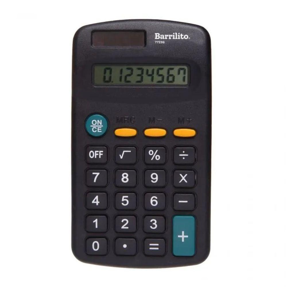 Calculadora Básica Barrilito 7723G | 8 Dígitos | Solar y Batería- Colmenero Shop