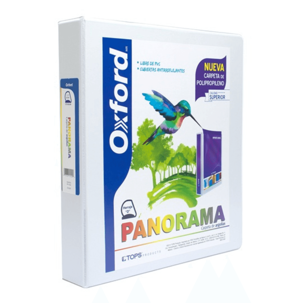 Carpeta Oxford 1.5" Blanca Panorama | Herraje O y D | Carta 350 Hojas