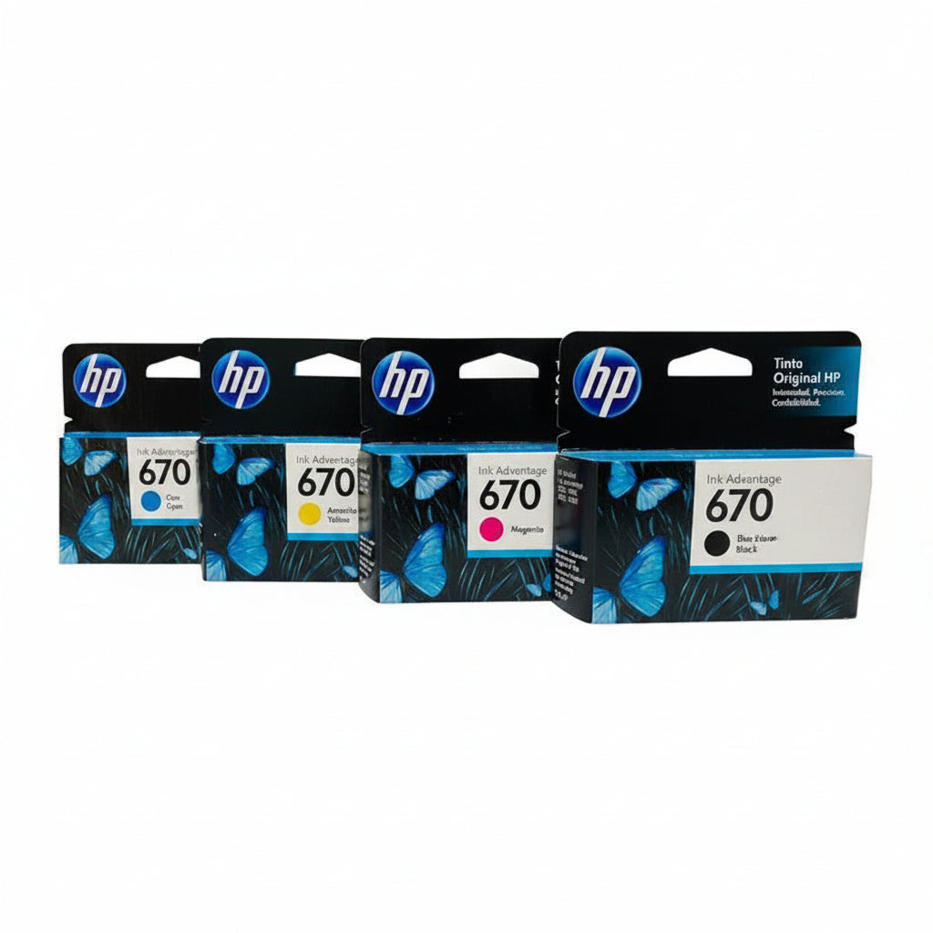 Cartuchos de tinta HP 670 Cyan CZ114AL Magenta CZ115AL Amarillo CZ116AL