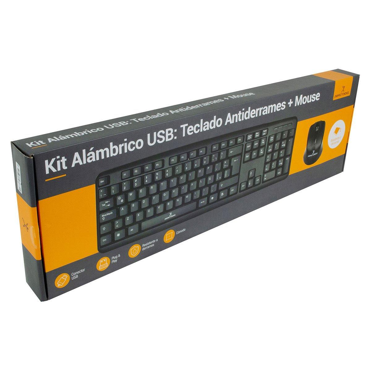 Kit teclado y mouse alámbrico perfect choice 200987 - Colmenero Shop