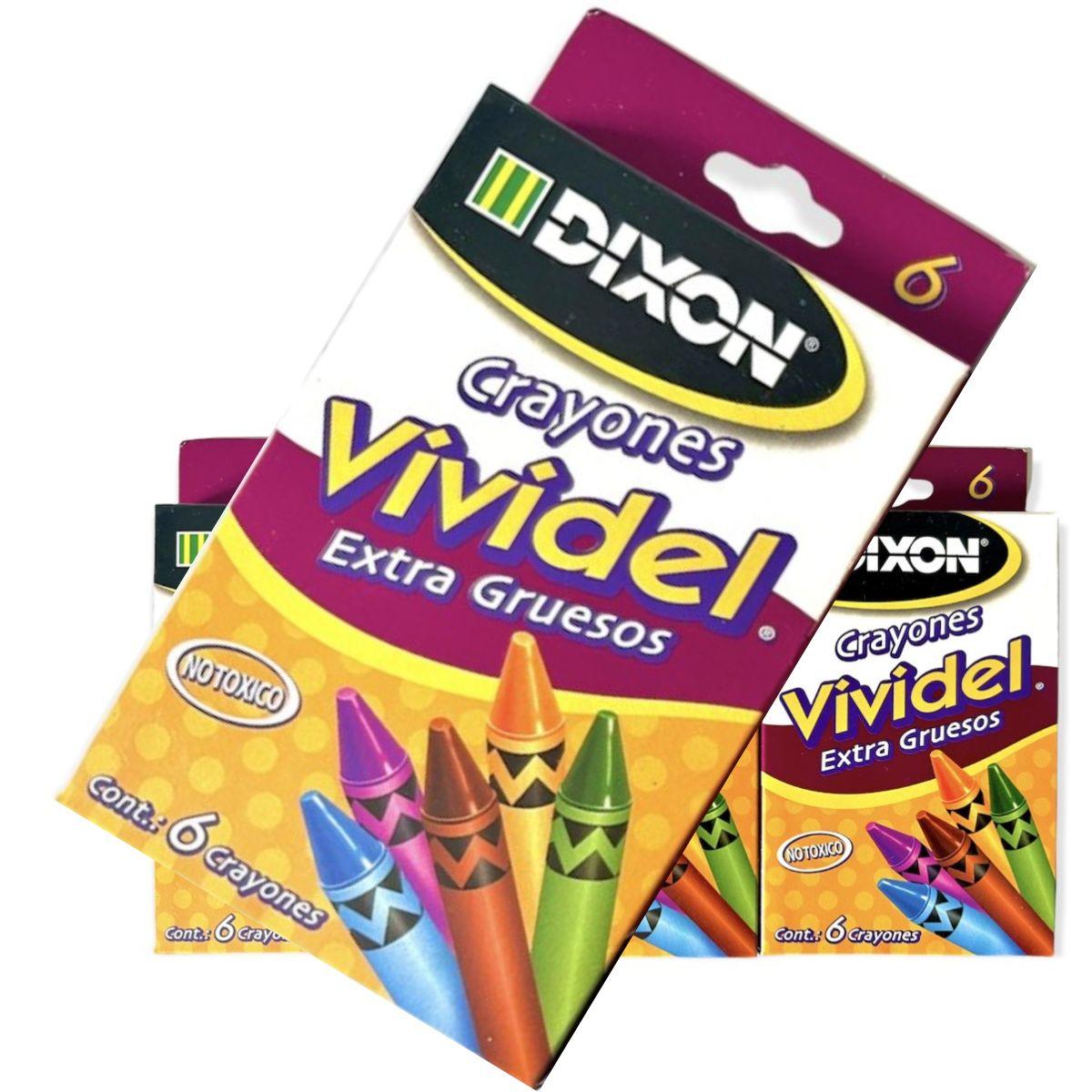 Crayones Dixon Vividel Extra Gruesos 6 Pz | No Tóxicos y Seguros - Colmenero Shop