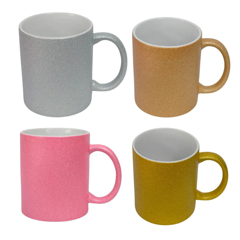 Taza de Cerámica 11oz Diamantada – Glitter TLP 12 piezas