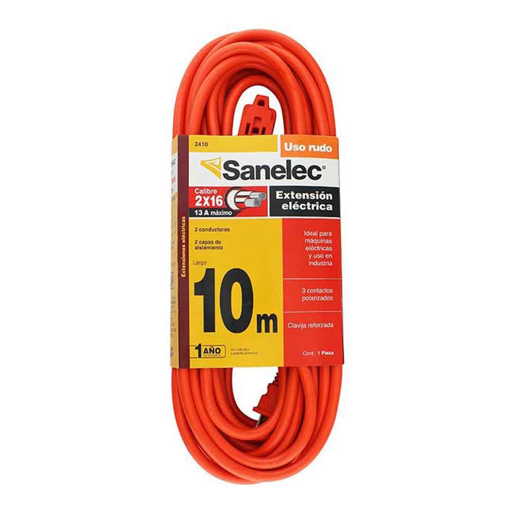 Extensión Sanelec 3 Contactos de 10 Metros Naranjada - Colmenero Shop