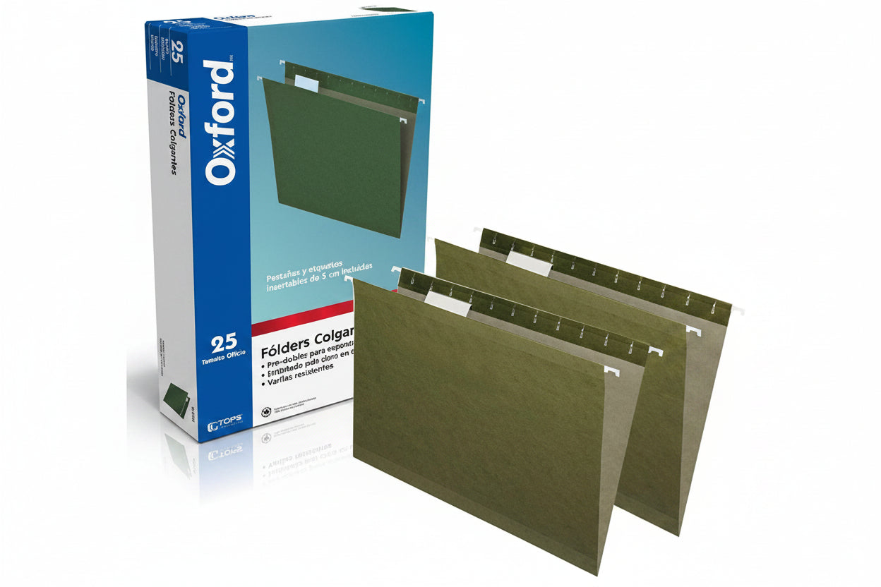 Folder Colgante Oxford Oficio Color Verde Caja Con 25 Pzas - Colmenero Shop