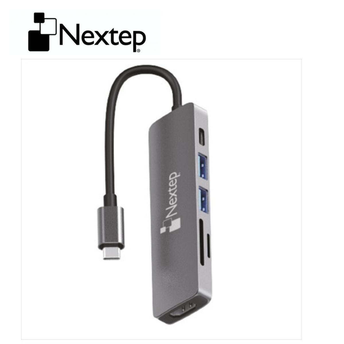 Hub Nextep USB-C 6 en 1 USB 3.0/HDMI/4K Lector SD-TF - Colmenero Shop