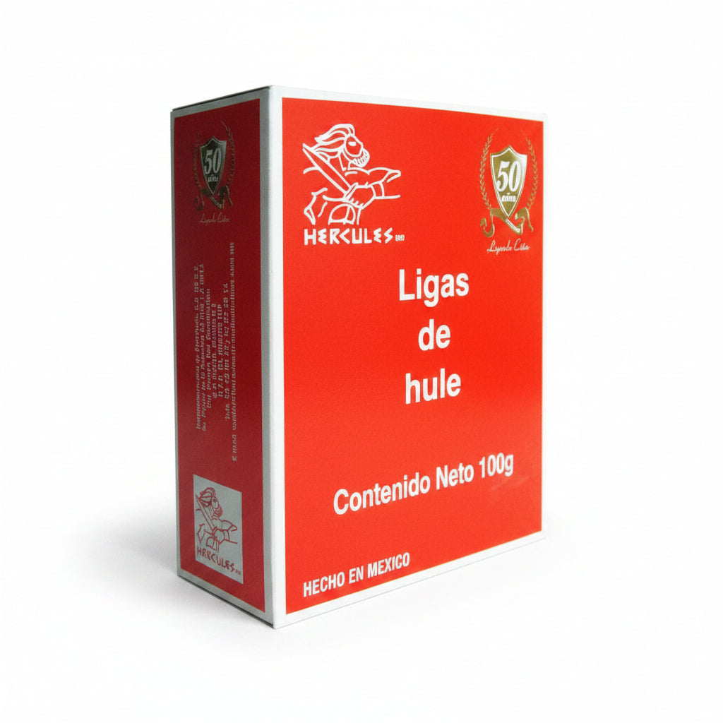 Ligas de Hule Hércules No. 33 | Caja de 100g | Hule Natural Beige