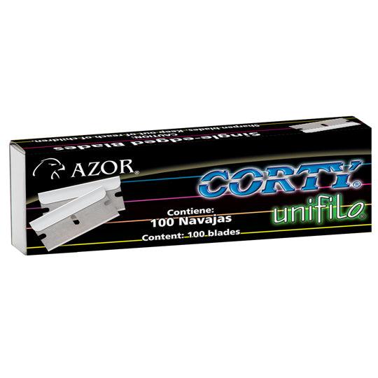 Navaja de Unifilo Azor Corty 9 mm | Repuesto Cutter | Caja 100 Navajas 3110