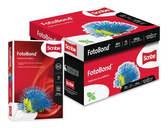 Papel Scribe Fotobond Oficio 75g Blanco 95% - Resma 500 Hojas