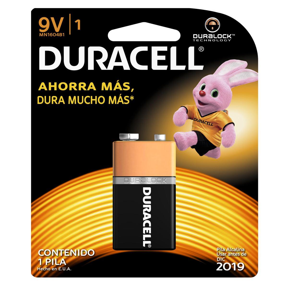 Pila Alcalina Duracell 9V | Batería Larga Duración, 6LR61