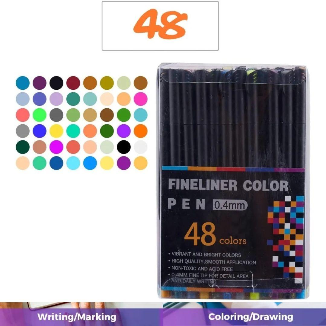 Plumones Punta Pincel Fineliner 0.4mm Marker Iforu 48 Colores - Colmenero Shop