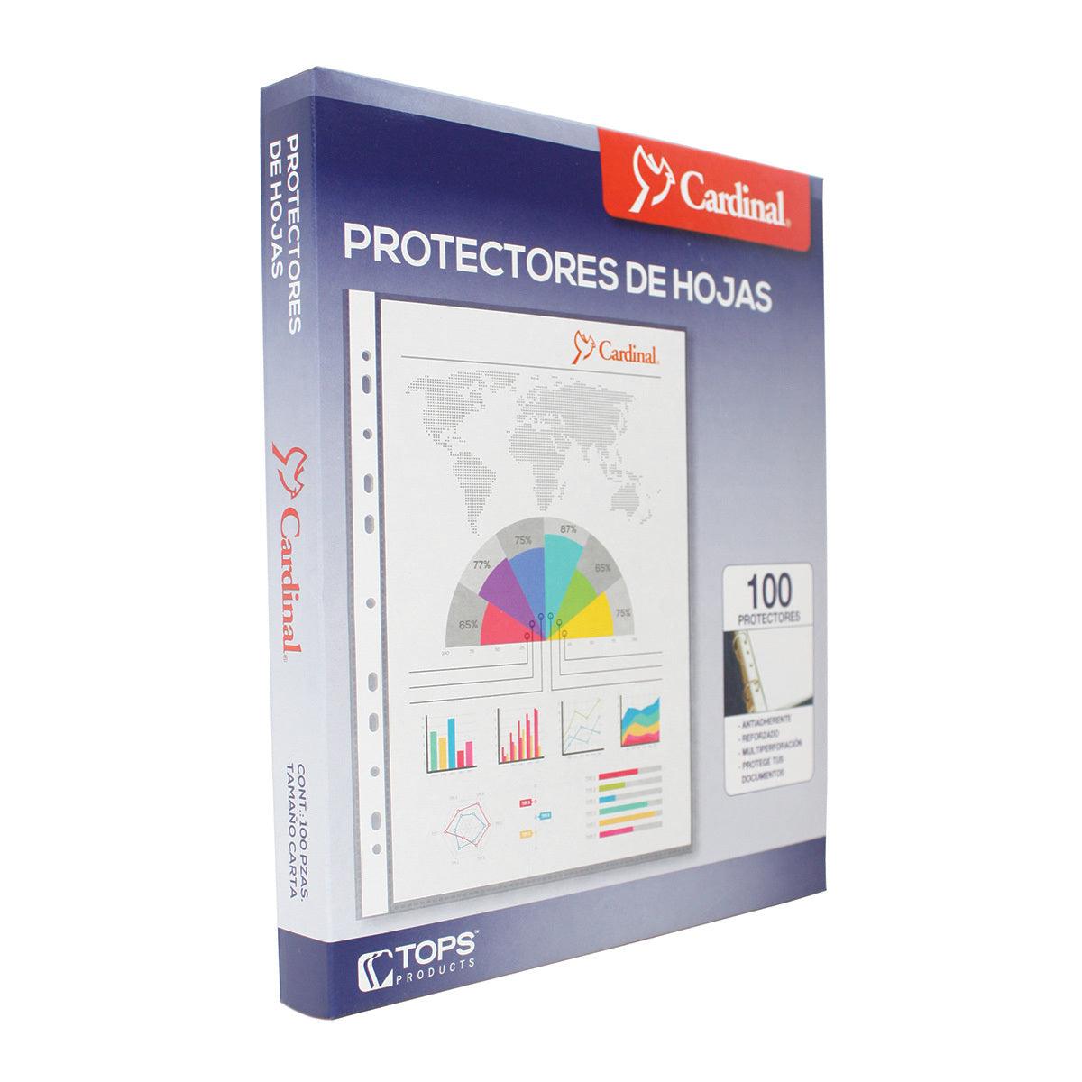 Protector de Hojas Cardinal Tamaño Carta Cristal | 100 Piezas 64003