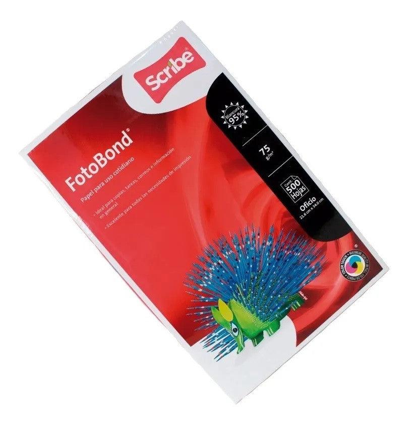 Papel FotoBond Tamaño Oficio Scribe 75 g/m² Paquete con 500 Hojas - Colmenero Shop