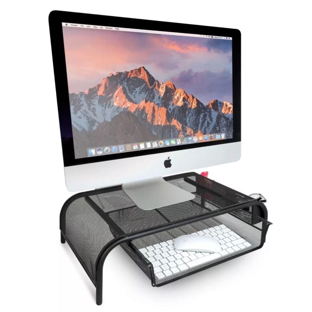 Soporte Organizador Nextep de Malla para Laptop/Monitor con Cajón - Colmenero Shop